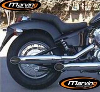 Scarico VT 600 SHADOW Linea Completa Custom Silenziatore Cromato Non Omologato