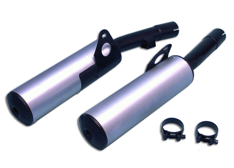 Silenziatore tondo GPZ 600 R/GPX 600 R Rotondo Ø100 Nero Rivestimento All Omologati - Venduti a Coppia
