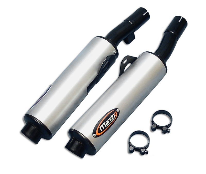 Silenziatore tondo GSX 750 F 1990 Ø100 Nero Rivestimento All Omologati - Venduti a Coppia
