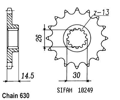 Pignone Cbx 1000 Z 1979-1980 - 630 - 15 Denti - Simile a JTF335