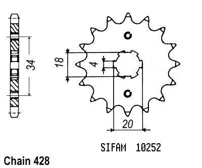 Pignone Xlr 125 1983-1991 - 428 - 17 Denti - Simile a JTF259