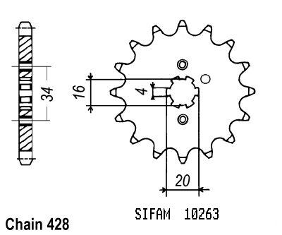 Pignone Dt 125 Lc1 1984-1987 - Tzr 80 Rr 96 - 428 - 15 Denti - Simile a JTF263