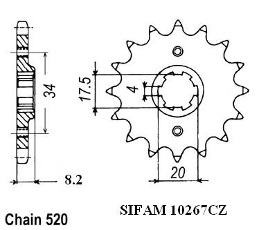 Pignone 250 Xlr Md11 - 520 - 13 Denti - Simile a JTF287