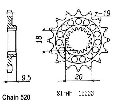 Pignone Honda 125 Cr 1986 - 520 - 13 Denti - Simile a JTF268