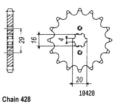 Pignone Ts 125 R 1990-1996 - Ts 125 Er - Ts 125 X - 428 - 15 Denti Simile a JTF425