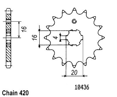 Pignone Kawasaki - 60/80 Kx 1985-2001 - 420 - 14 Denti Simile a JTF546
