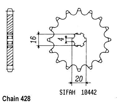 Pignone Suzuki Yamaha - 80 Rm 1986-2000 - 428 - 12 Denti Simile a JTF416