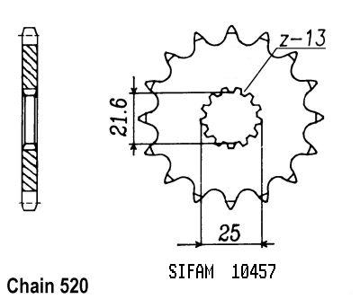 Pignone Yamaha Kawasaki - 250 Yz/400 Wr 1999-2001 - 520 - 12 Denti Simile a JTF565