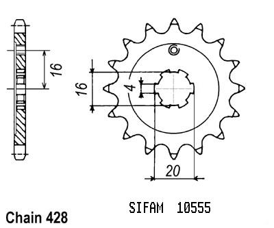 Pignone Kawasaki - 80 Kx 1991-2001 - 428 - 14 Denti - Simile a JTF555