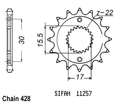 Pignone Honda - 80 Cr 1986-2001 - 428 - 15 Denti - Simile a JTF1257
