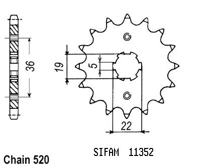 Pignone Honda Trx 300 Ex 1993-1998 - Trx 250 Ex - 520 - 14 Denti - Simile a JTF1352