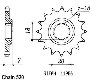 Pignone Suzuki - 125 Rm 1983-2001 - 520 - 15 Denti - Simile a JTF427
