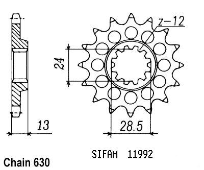 Pignone Gpz 1100 Zx 1981-1982 - Z 1000 Ltd 1981-1982 - 630 - 15 Denti - Simile a JTF522