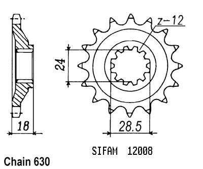 Pignone Gpz 1100 Unitrack 1983-1985 - 630 - 15 Denti - Simile a JTF523