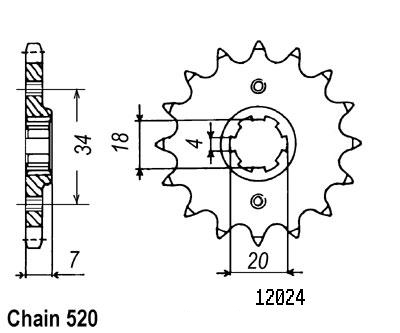 Pignone Nsr 125 Tc01 1987-1989 - 520 - 14 Denti - Simile a JTF329