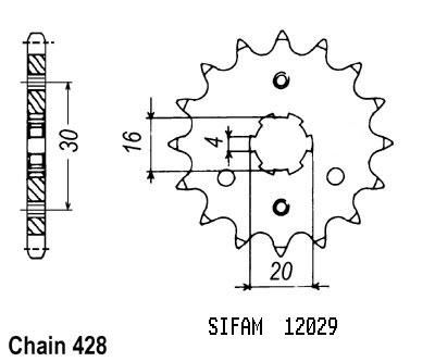 Pignone Kmx 125 1986-1998 - Ar 125 1982-1993 - 428 - 13 Denti - Simile a JTF417