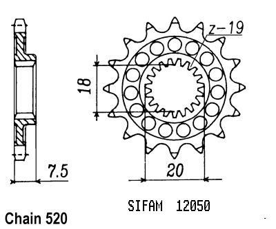 Pignone Honda - 125 Cr 1987-2001 - 520 - 14 Denti - Simile a JTF326