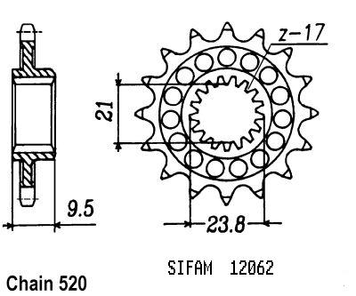 Pignone Honda - 250 Cr 1988-2004 - 520 - 15 Denti - Simile a JTF284