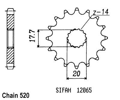 Pignone Yamaha - 125 Yz 1987-1999 - 520 - 14 Denti - Simile a JTF564