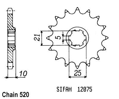 Pignone Cagiva 350 W12 1993-1996 - Cagiva 600 W16 95 - 520 - 16 Denti - Simile a JTF728