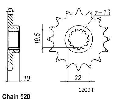 Pignone Suzuki - 250 Rm 1983-2001 - 520 - 14 Denti - Simile a JTF432