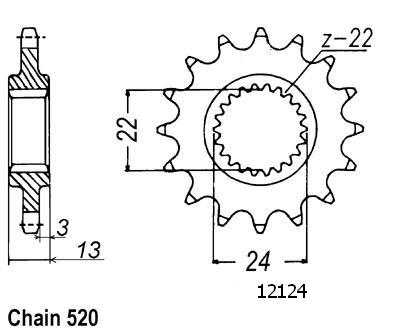 Pignone Aprilia 650 Pegaso 1991-1999 - Moto' 6.5 1995-1999 - 520 - 16 Denti - Simile a JTF1126