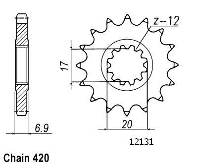 Pignone Minarelli 50 1999-2007 420 - 420 - 12 Denti - Simile a JTF1120