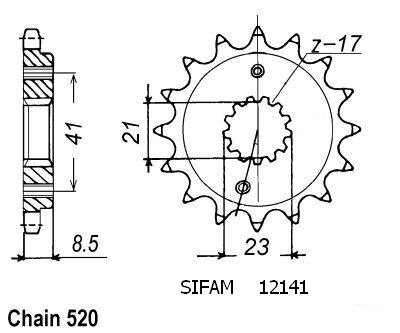 Pignone Xr 400 R 1996-2001 - 520 - 14 Denti - Simile a JTF1322