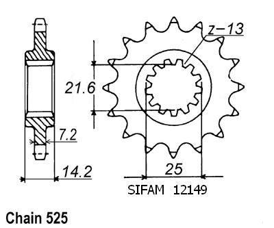 Pignone Zr 750 Zephir 1995-1998 - 525 - 15 Denti - Simile a JTF1531