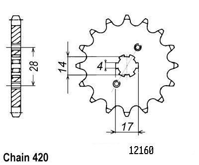 Pignone Derbi 50 2000-2005 - 420 - 14 Denti - Simile a JTF1127