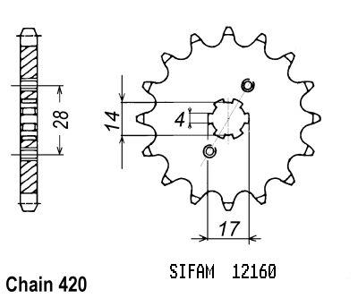 Pignone Derbi Senda 50 2000-2005 - 420 - 15 Denti - Simile a JTF1127
