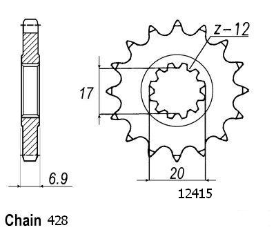 Pignone Hrd 50 - 428 - 13 Denti - Simile a JTF2415