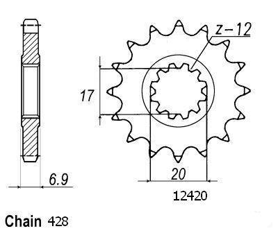 Pignone Beta 50 - 428 - 12 Denti - Simile a JTF4025