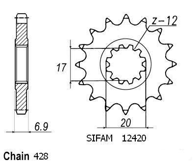 Pignone Beta 50 - 428 - 14 Denti - Simile a JTF4025