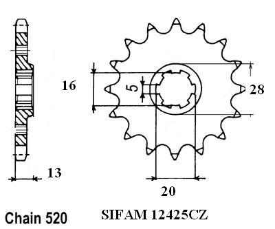Pignone Tm 125 Cross/Enduro - 520 - 12 Denti