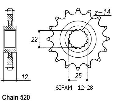 Pignone Gas-gas 200/250/300 Ec - 520 - 12 Denti - Simile a JTF715