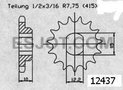 Pignone Ktm 50 Sx Pro 2001-2003 - 415 - 11 Denti