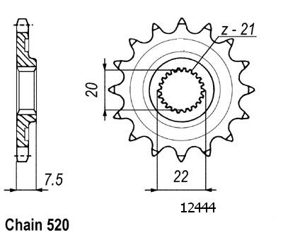 Pignone Crf 250 X/R 2004 - 125 Cr 2004 - 520 - 13 Denti - Simile a JTF1323