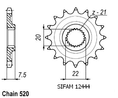Pignone Crf 250 X/R 2004 - 125 Cr 2004 - 520 - 14 Denti - Simile a JTF1323