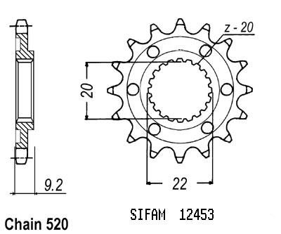 Pignone Kawasaki Kx-f 250 2006 - 520 - 14 Denti - Simile a JTF1446