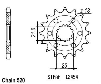 Pignone Kawasaki Kx-f 450 2006 - 520 - 13 Denti - Simile a JTF1565