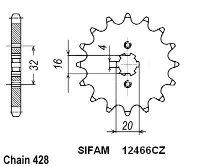 Pignone Yamaha Yzf 125 R 2008 - 428 - 15 Denti- Simile a JTF1550