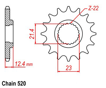 Pignone Yamaha Yfm 250 Raptor - yfm 250 raptor - 520 - 15 Denti- Simile a JTF1593