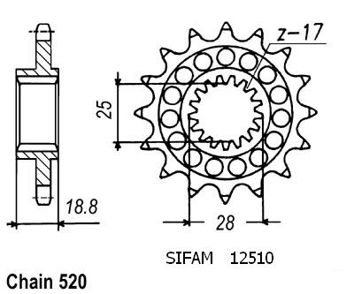 Pignone Racing - Rsv 1000 1998-2006 - 520 - 17 Denti- Simile a JTF705