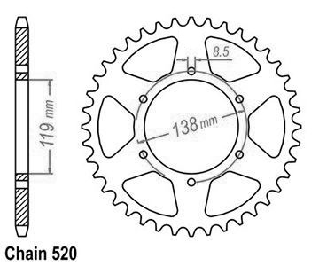 Corona Husaberg Enduro - 520 - 48 Denti - Simile a JTR213