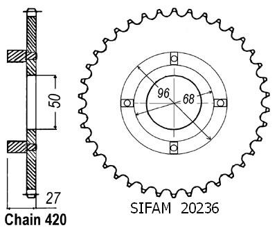 Corona St 70 Dax Am/Nm Cy 80 - 420 - 42 Denti - Simile a JTR256