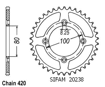 Corona Honda Xr 70 1991-2003 - 420 - 36 Denti - Simile a JTR1214