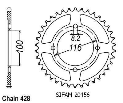 Corona All Kawasaki 80/85 Kx 1983-2004 - 428 - 54 Denti - Simile a JTA462