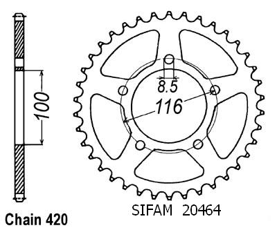 Corona Kawasaki 60 Kx 1985-2001 - 420 - 49 Denti - Simile a JTR464