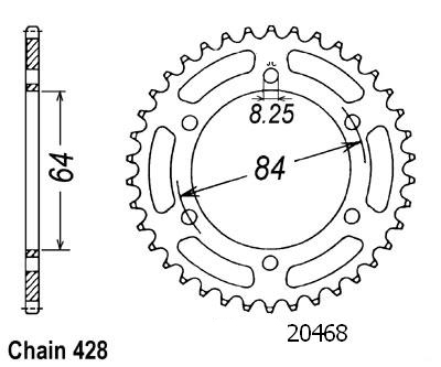 Corona Dr 125 Se 1996-1998 - 428 - 53 Denti - Simile a JTR809